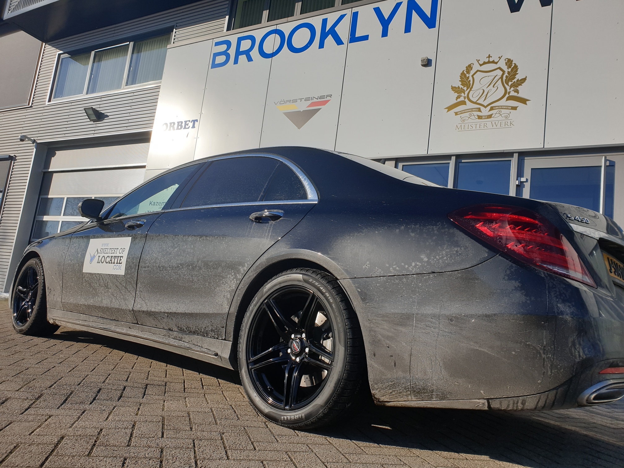 Mercedes S450 Hybrid met Borbet XRT zwart glanzend